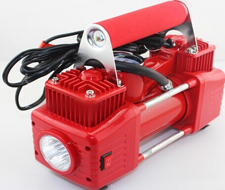 Double cylinders car Air Compressor with Led light